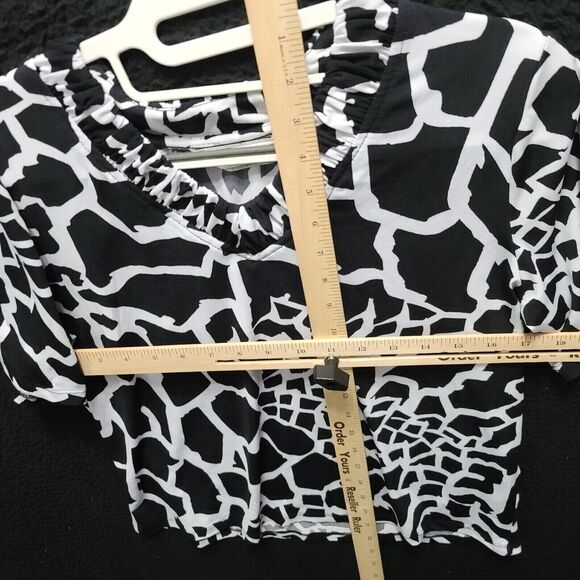 Allison Daley Petite Womens Blouse Multicolor Size 17' Polyester Blend Pullover - Picture 3 of 12